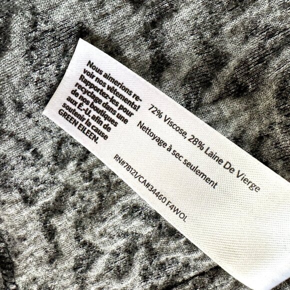 EILEEN FISHER Open Front Cardigan Sweater Wool Black Speckled - Picture 8 of 16